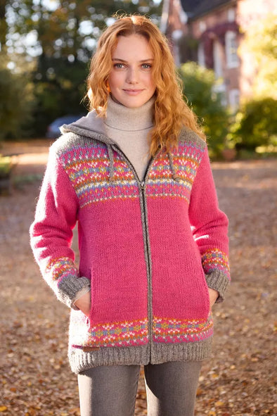 Pachamama Women's Iona Pink Fleece Lined Hoodie