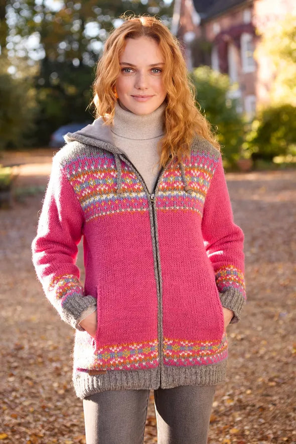 Pachamama Women's Iona Pink Fleece Lined Hoodie