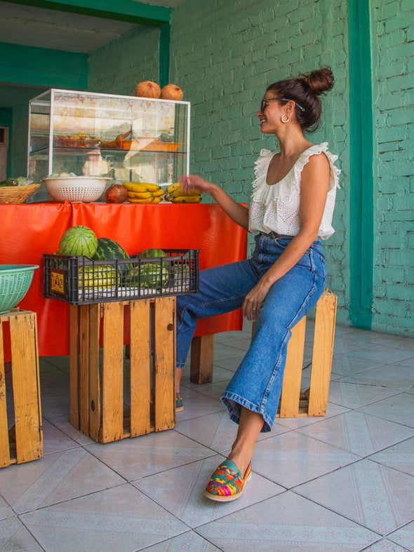 Mexas Folklore Colourful Huaraches Shoes