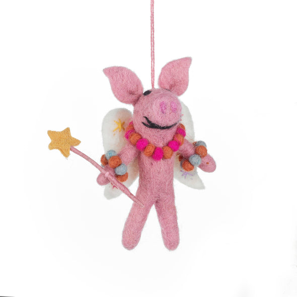 Felt So Good - Handmade Felt Penelope Porker Fairy Christmas Decoration