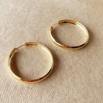 GoldFi 4cm Hollow Continuous  Hoop Earrings