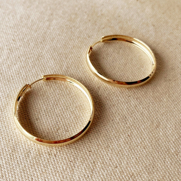GoldFi 4cm Hollow Continuous  Hoop Earrings