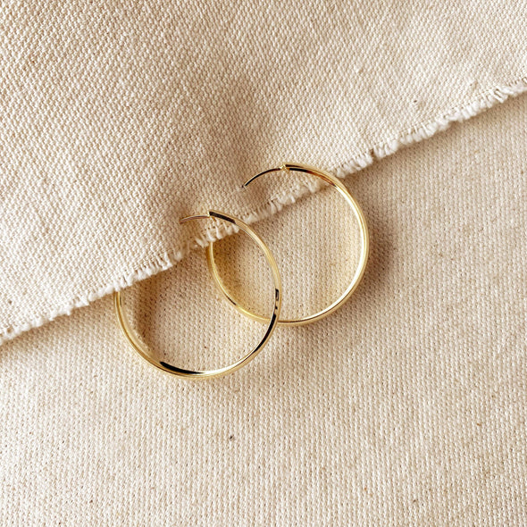 GoldFi 4cm Hollow Continuous  Hoop Earrings