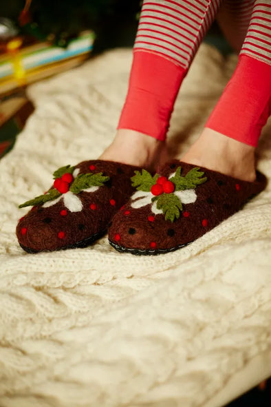 Pachamama Women's Christmas Pudding Slippers