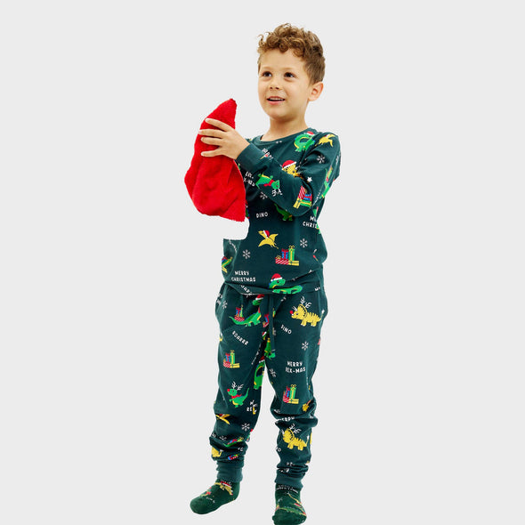 Happy Seasons Children's Dino Christmas Pyjamas