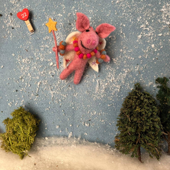 Felt So Good - Handmade Felt Penelope Porker Fairy Christmas Decoration