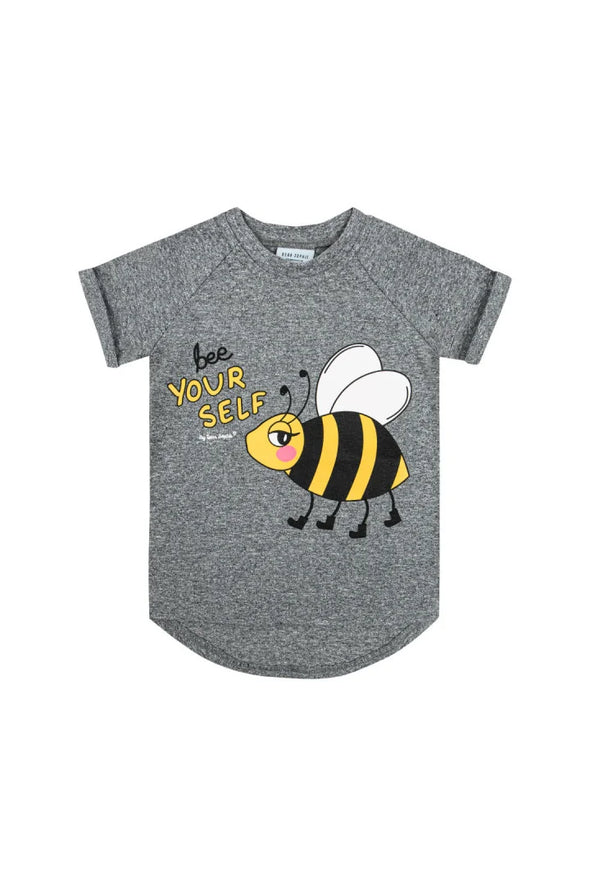 Dear Sophie Grey Melange Bee Yourself T-shirt