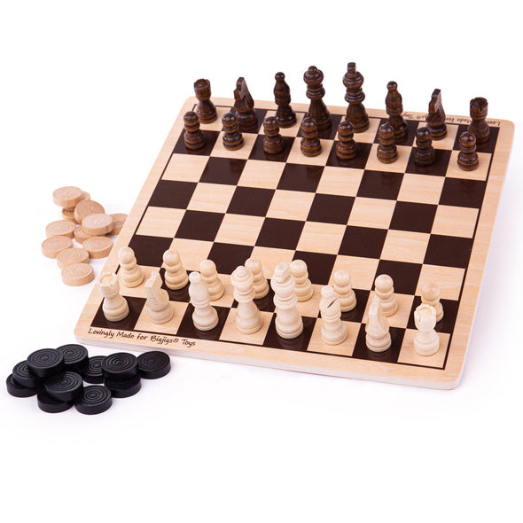 BigJigs Draughts & Chess Set