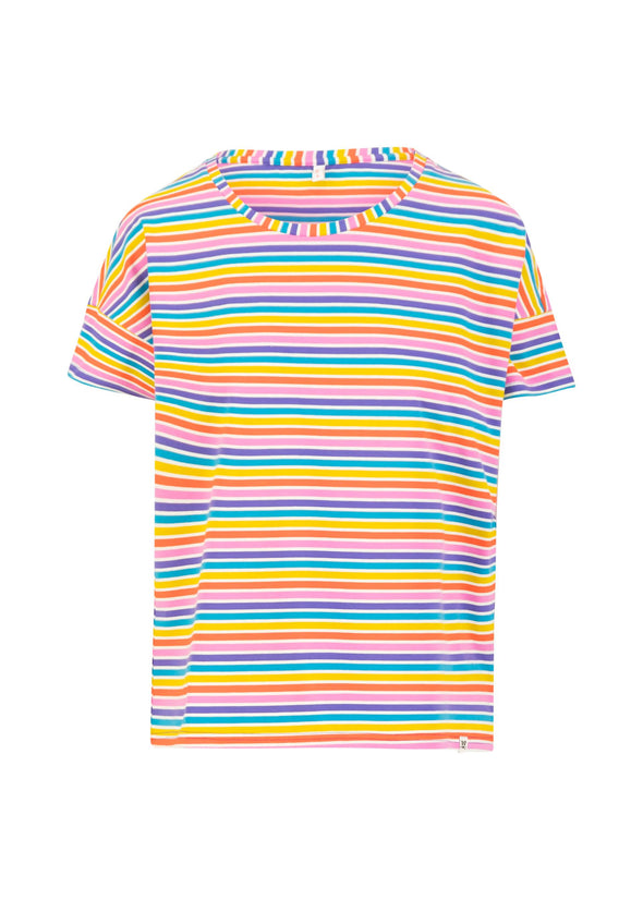 Blutsgeschwister Coral Rainbow Stripes The Generous One Top