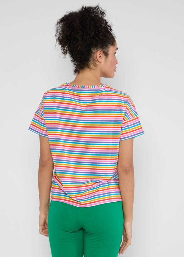 Blutsgeschwister Coral Rainbow Stripes The Generous One Top