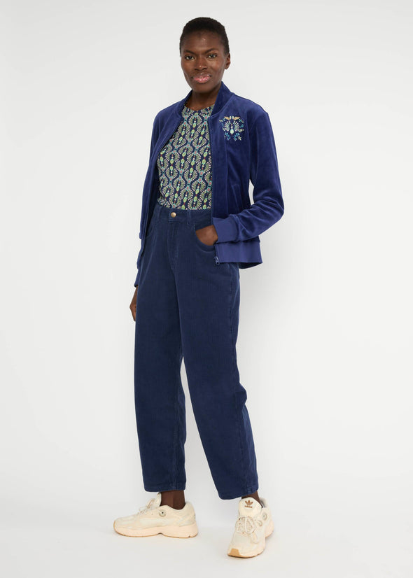 Blutsgeschwister Indigo Depths Velvet Harmony Bomber Jacket
