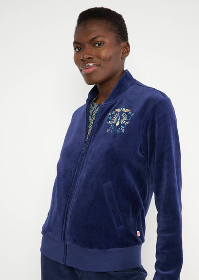 Blutsgeschwister Indigo Depths Velvet Harmony Bomber Jacket