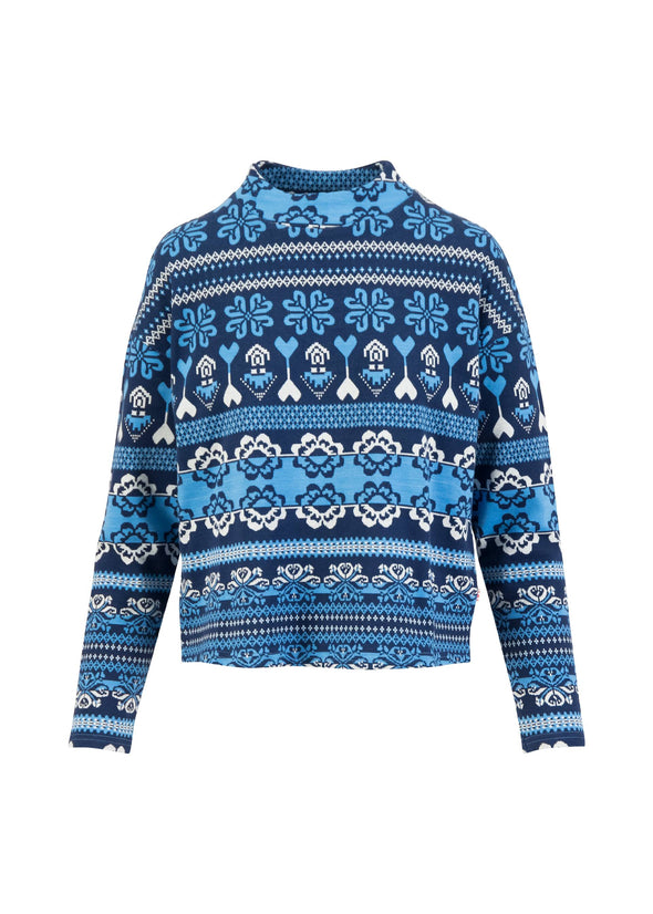 Blutsgeschwister Aprés Glam Blue Warm Up Turtle Knitted Jumper