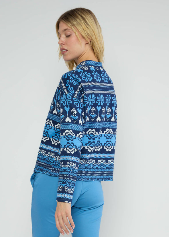 Blutsgeschwister Aprés Glam Blue Warm Up Turtle Knitted Jumper