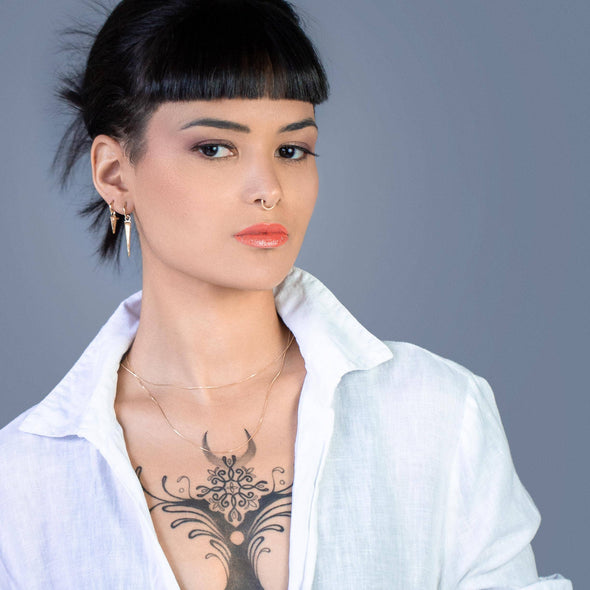 GoldFi Mini Seamless Clicker Hoop Earrings