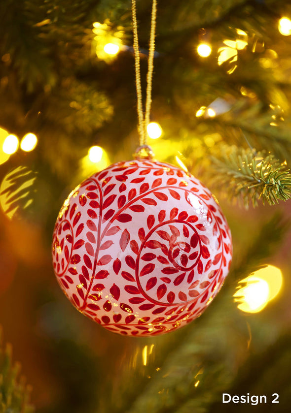 Namaste - Large Hand Painted Kashmiri Bauble