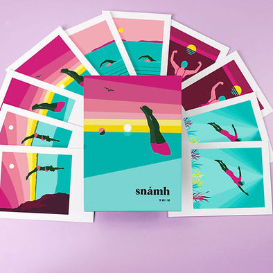 Pawpear Snámh (Swim) Greeting Cards With Envelope Set