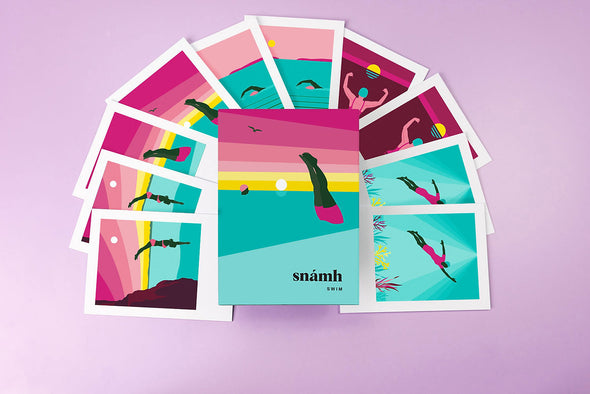 Pawpear Snámh (Swim) Greeting Cards With Envelope Set