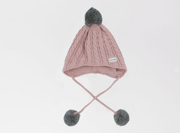 Black Sunrise Child's Pink and Grey Satin-Lined Ear Loving Beanie