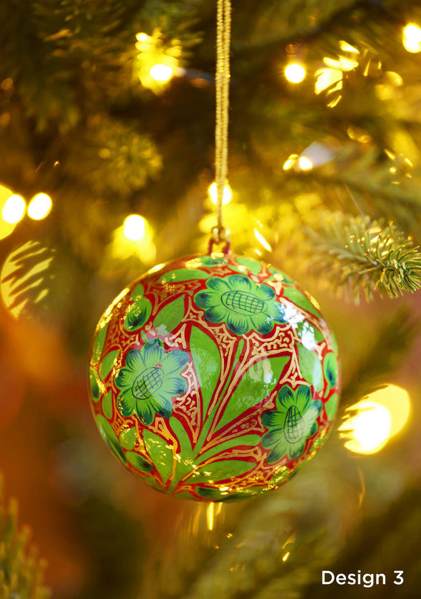 Namaste - Large Hand Painted Kashmiri Bauble