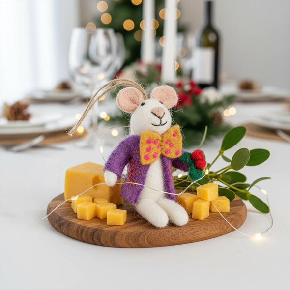Felt So Good - Handmade Felt Jingle Whiskers Christmas Mouse Decoration