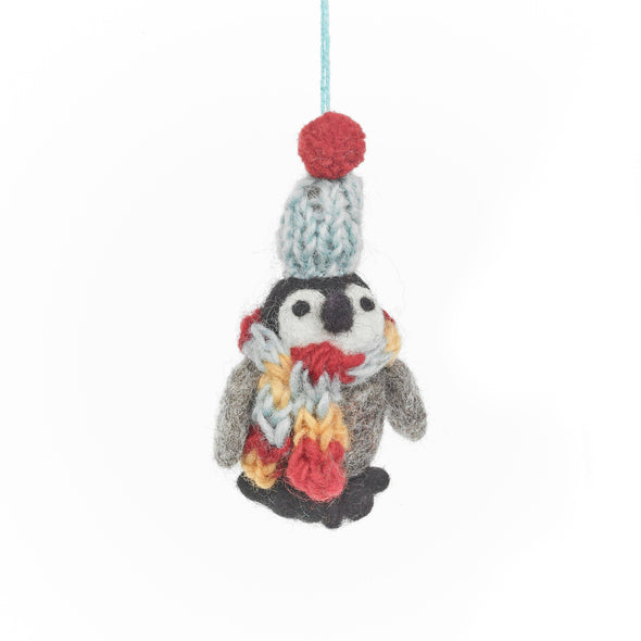 Felt So Good - Handmade Felt Frosty Penguins Hanging Christmas Decorations