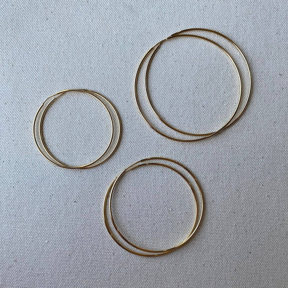 GoldFi - 18k Gold Filled Endless Hoop Earrings Gold Hoops Various Sizes
