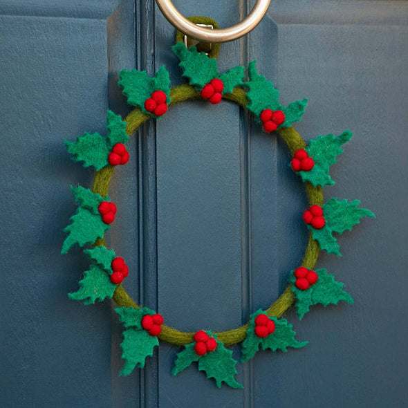 The Paper High Gift Company Limited - Felt Holly Christmas Wreath