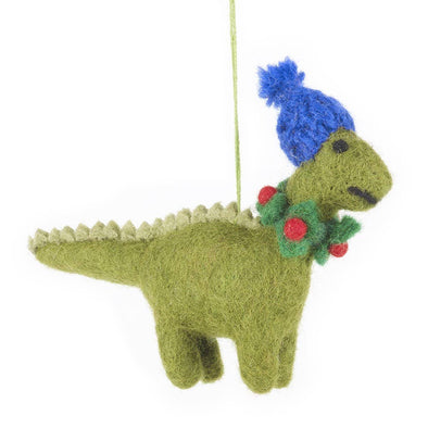 Felt So Good - Handmade Biodegradable Felt Hanging Cosy Dinosaur Christmas