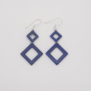 La Tagua Manufactura Dark Blue Karyret Earrings