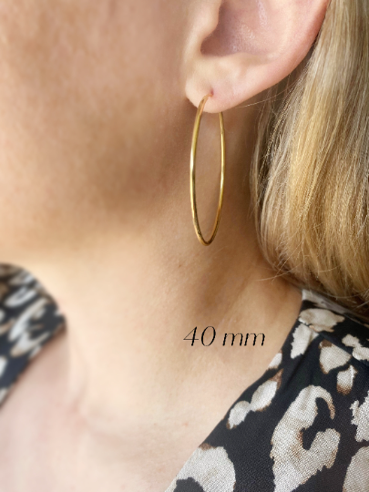 GoldFi - 18k Gold Filled Endless Hoop Earrings Gold Hoops Various Sizes