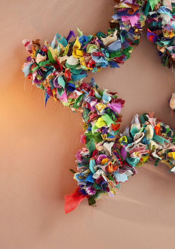 Namaste - Recycled Sari Wreath Multicolour Star