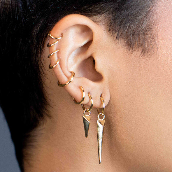 GoldFi Mini Seamless Clicker Hoop Earrings