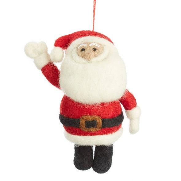 Felt So Good - Handmade Felt Round Santa Christmas Tree Hanging Decoration