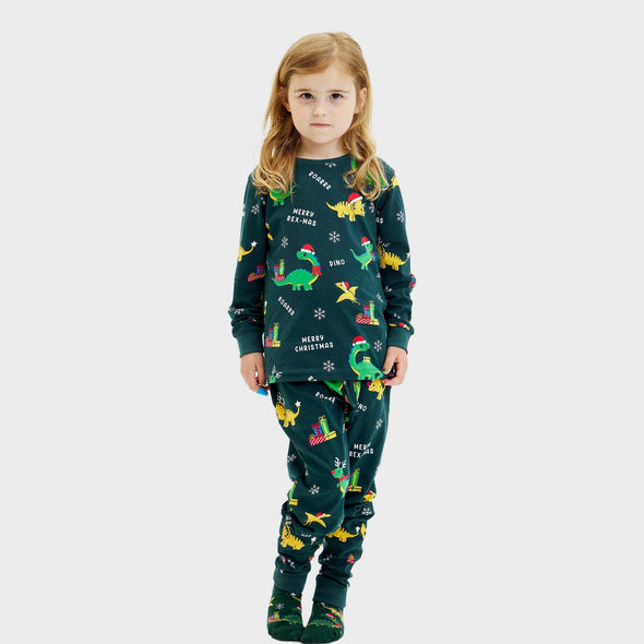 Happy Seasons Children's Dino Christmas Pyjamas