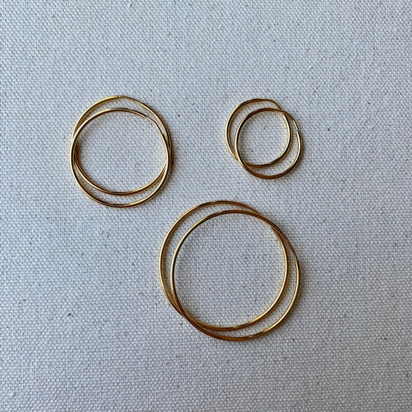 GoldFi - 18k Gold Filled Endless Hoop Earrings Gold Hoops Various Sizes