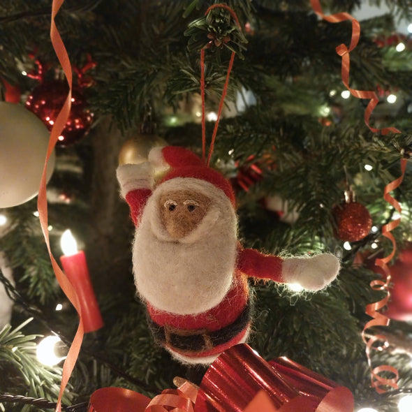 Felt So Good - Handmade Felt Round Santa Christmas Tree Hanging Decoration