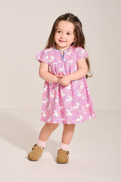 Hatley Unicorn Garden Pocket Puff Dress