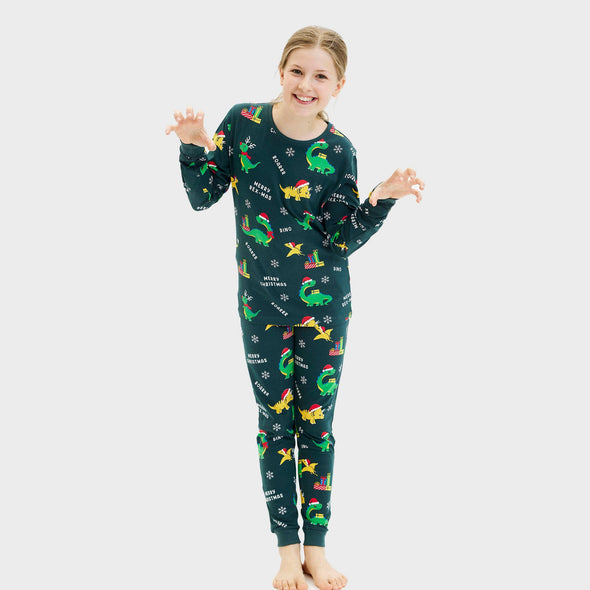 Happy Seasons Children's Dino Christmas Pyjamas