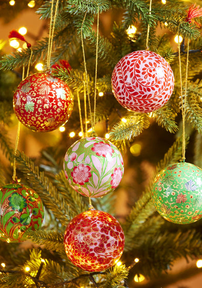 Namaste - Large Hand Painted Kashmiri Bauble