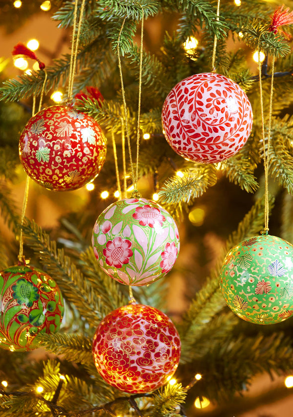 Namaste - Large Hand Painted Kashmiri Bauble