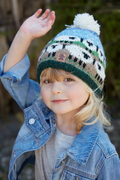 Pachamama Snowy Sheep Kids Bobble Beanie