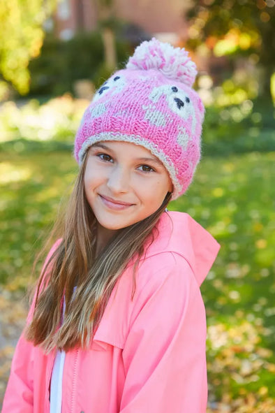 Pachamama Pink Puppy Kids Bobble Beanie