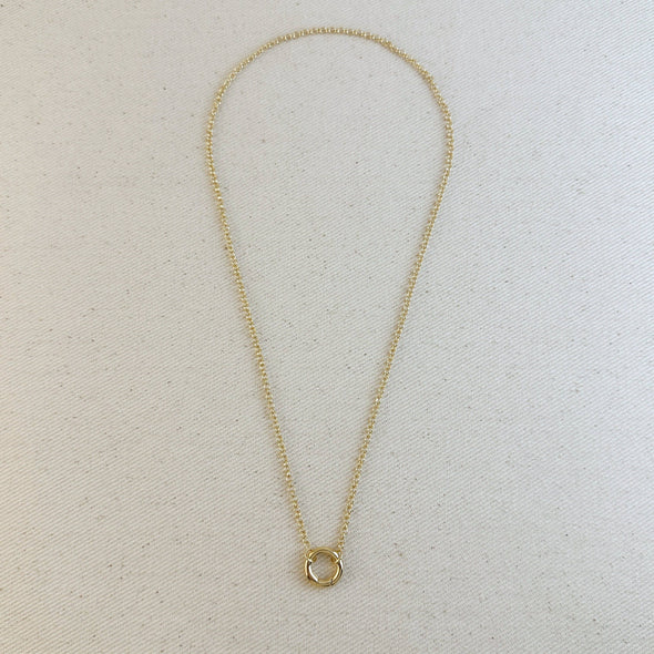 GoldFi 18k Gold Filled Rolo Chain Necklace Featuring Carabiner Clasp