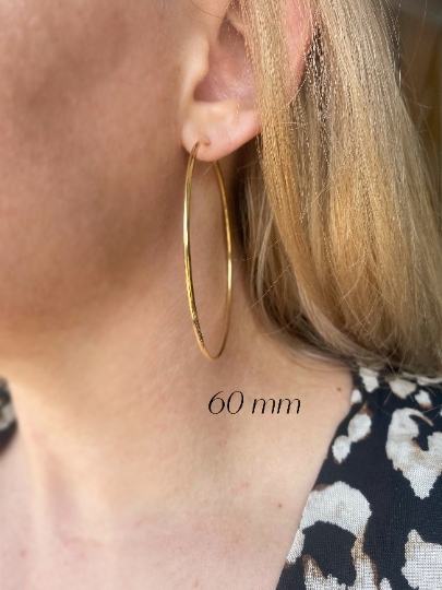GoldFi - 18k Gold Filled Endless Hoop Earrings Gold Hoops Various Sizes