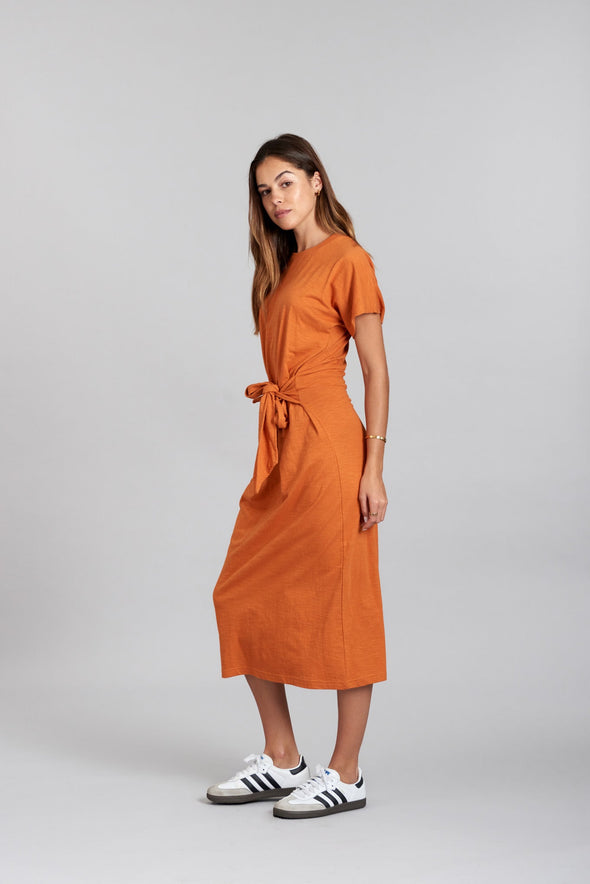 Komodo Organic Cotton Midi Burnt Orange Fonda Dress
