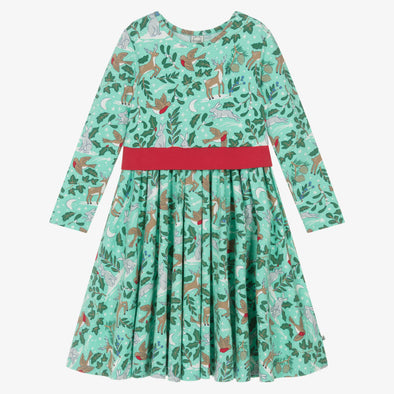 Frugi Festive Forest Party Skater Dress
