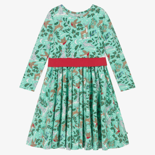 Frugi Festive Forest Party Skater Dress