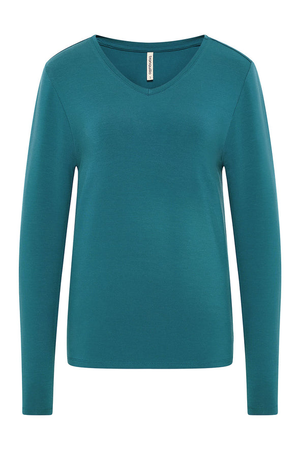 Tranquillo Bermuda Blue Tencel Long Sleeved Top