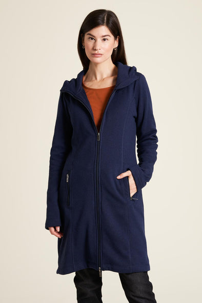 Tranquillo Deep Navy Knitted Zip Jacket With Hood